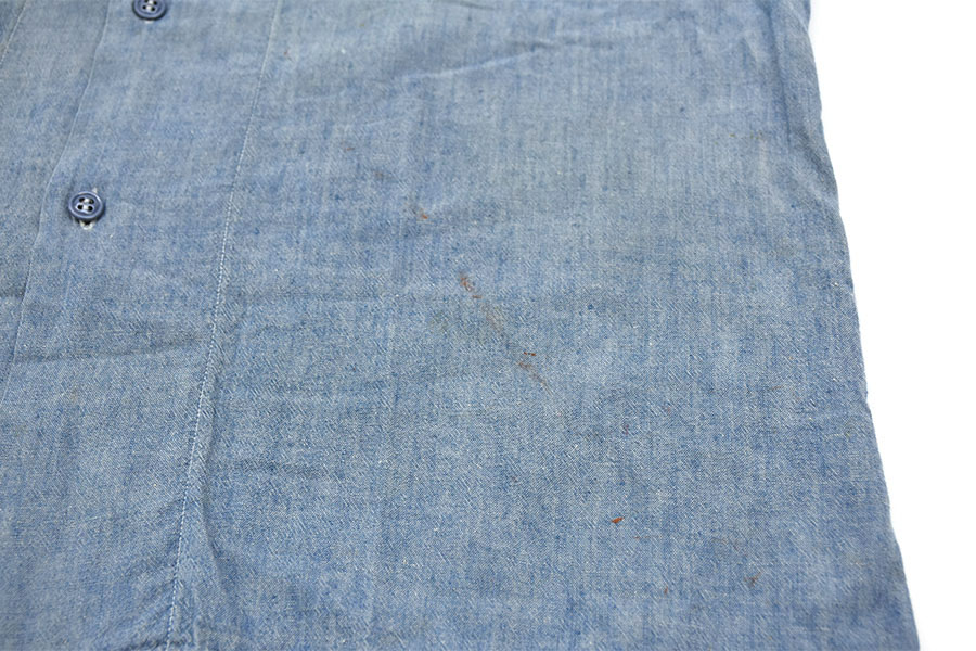 60's U.S.NAVY シャンブレーシャツ ステンシル 表記(M)