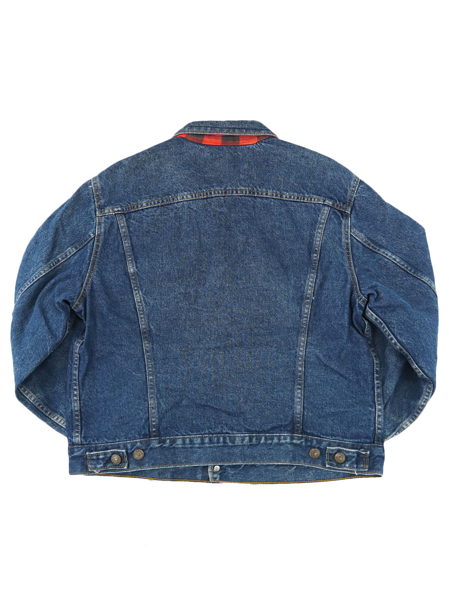 80's Levi's 70411 デニムジャケット 赤黒チェック フランネルライナー
