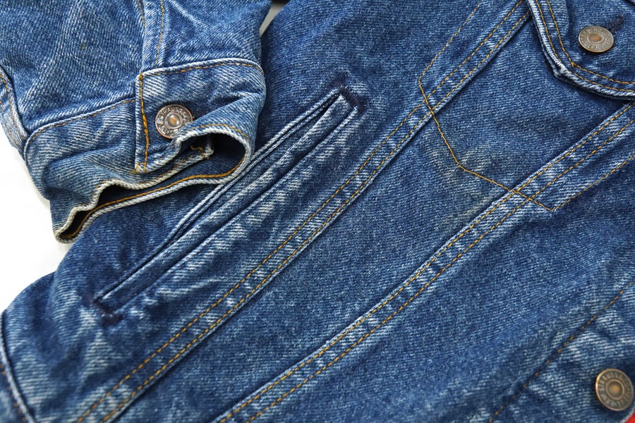 80's Levi's 70411 デニムジャケット 赤黒チェック フランネルライナー
