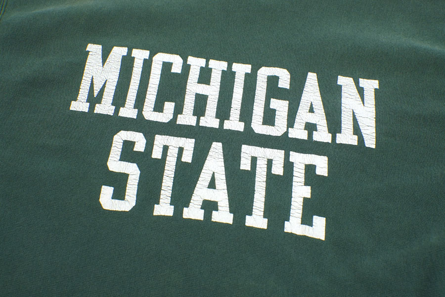 90's 刺繍タグ チャンピオンRW ''MICHIGAN STATE'' グリーン 表記(L) USA製