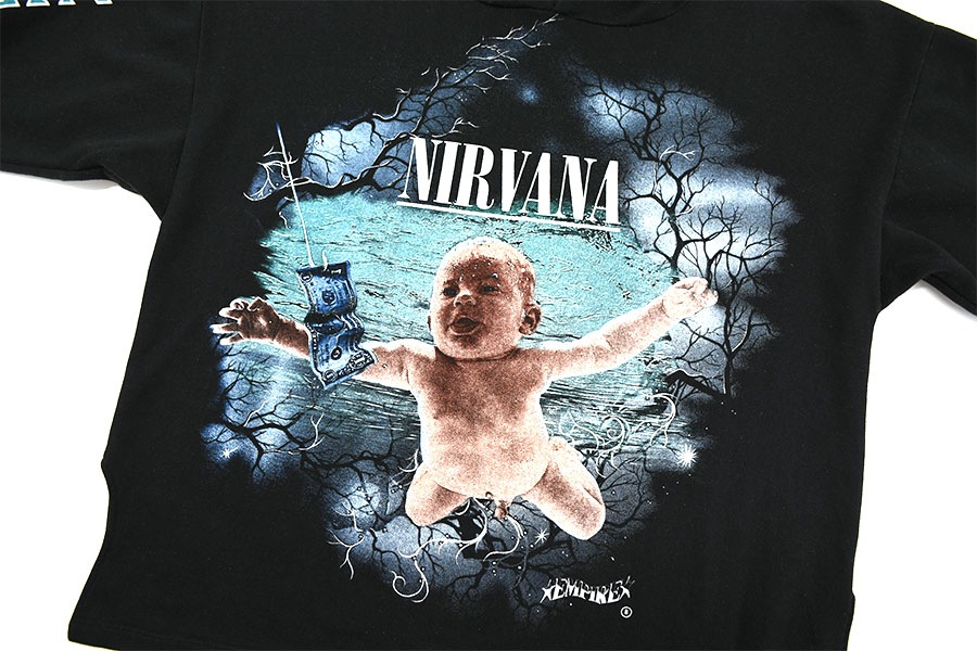 【ご予約品】 NIRVANA 袖プリントスウェットトレーナーヴィンテージ トップス