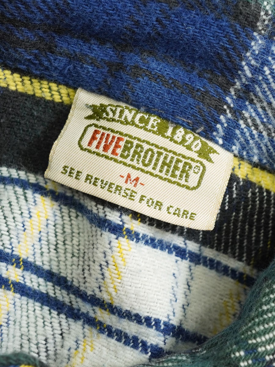 90's FIVEBROTHER 好配色チェック フランネルシャツ 表記(M) USA