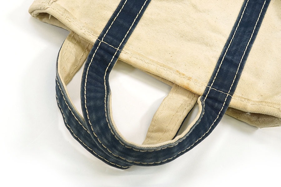 70's L.L.Bean BOAT AND TOTE 生成りx紺 ポケット付き