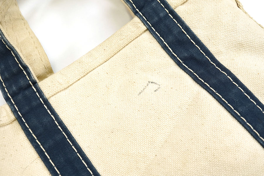 70's L.L.Bean BOAT AND TOTE 生成りx紺 ポケット付き