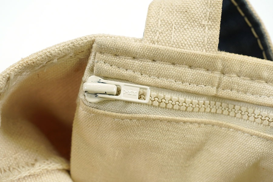 70's L.L.Bean BOAT AND TOTE 生成りx紺 ポケット付き