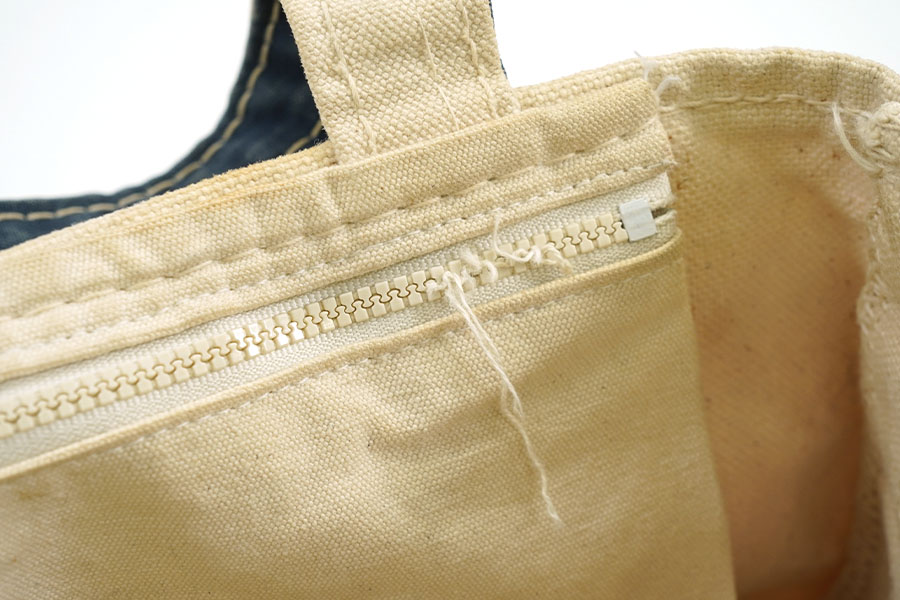 70's L.L.Bean BOAT AND TOTE 生成りx紺 ポケット付き