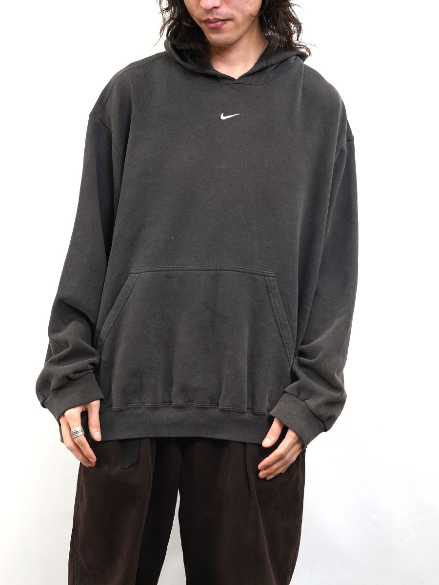 90's～ NIKE センタースウォッシュ スウェットパーカー 墨黒 表記(XL