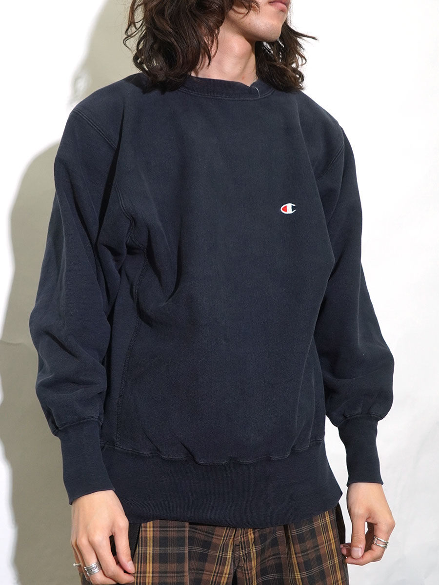 90'S CHAMPION REVERSE WEAVE PLAIN BLACK (SIZE.LARGE) MADE IN USA