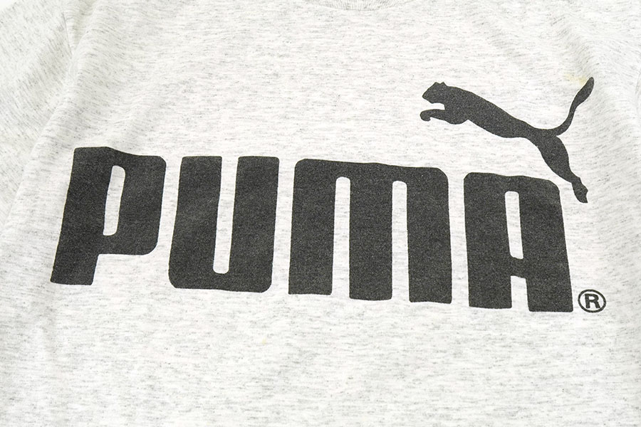 80'S PUMA LOGO T SHIRT LIGHT GREY (SIZE.LARGE) MADE IN USA | NEW