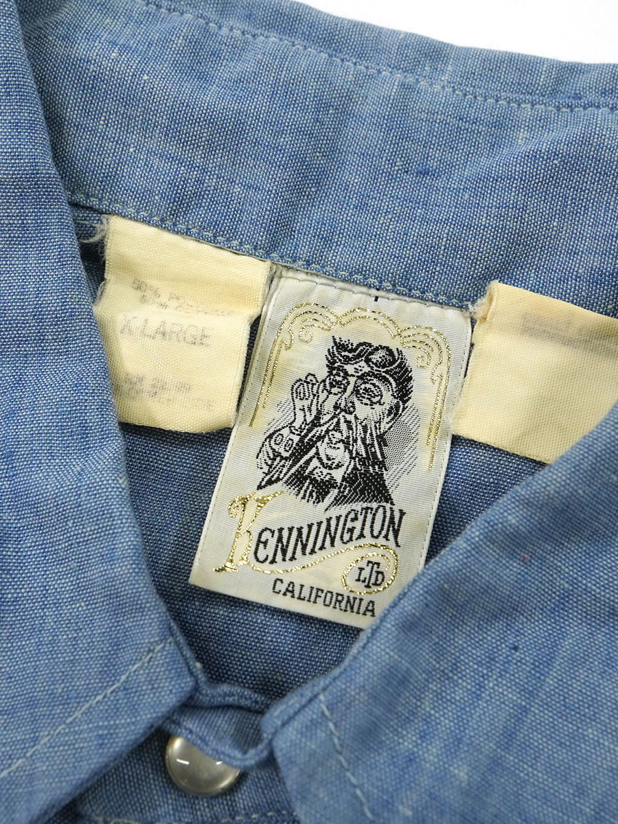 70's KENNINGTON ミッキーマウス シャンブレー ウエスタンシャツ