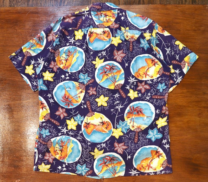 1950s COTTON HAWAIIAN , Size L