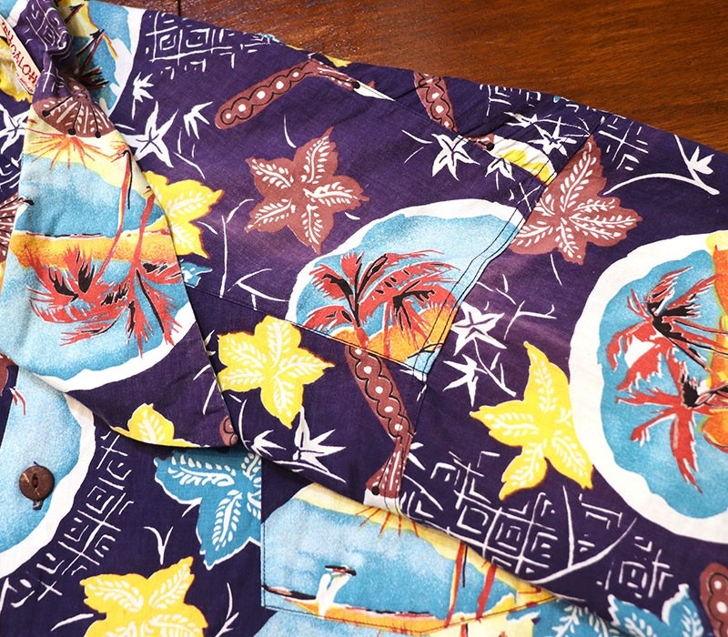1950s COTTON HAWAIIAN , Size L