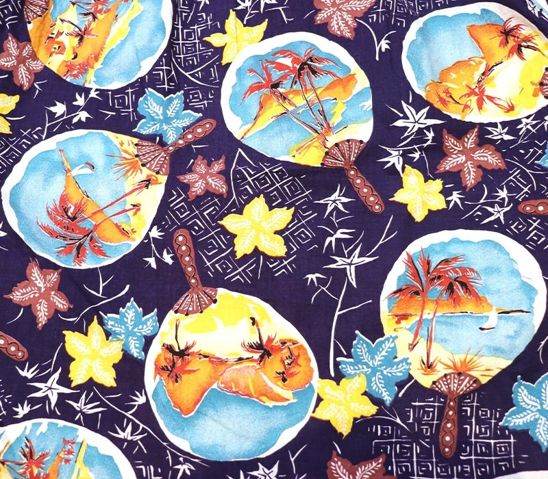 1950s COTTON HAWAIIAN , Size L