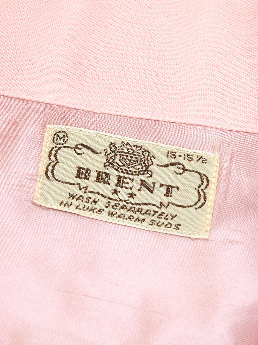 50's BRENT ループカラー ギャバジンシャツ ライトピンク 表記(15-15 1/2)