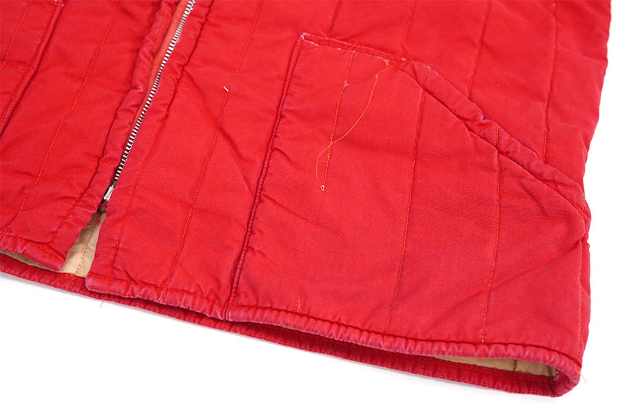60's COTTON QUILTING JACKET RED (APPROX.LARGE)