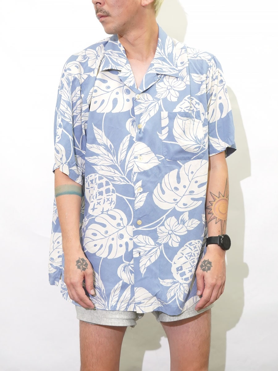 ラルフローレン ADAMS 100%RAYON ハワイアンシャツ 表記(XL) | NEW
