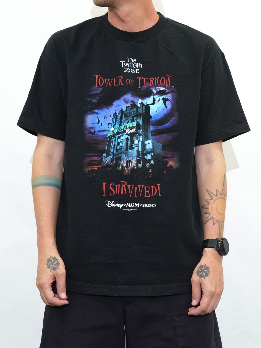 00's WALT DISNEY World ''TOWER OF TERROR'' Tシャツ ブラック 実寸(L