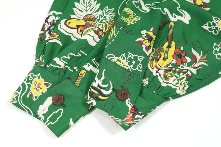 1950's Hale Hawaii LAND OF ALOHA L/S HAWAIIAN SHIRT Size,M