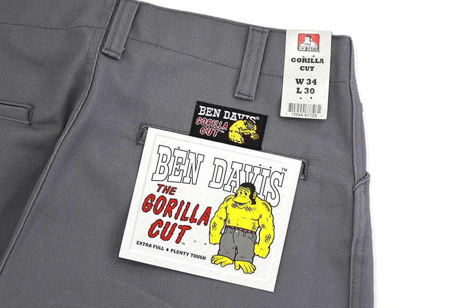 BEN DAVIS ''GORILLA CUT'' ワークパンツ グレー 表記(34x30
