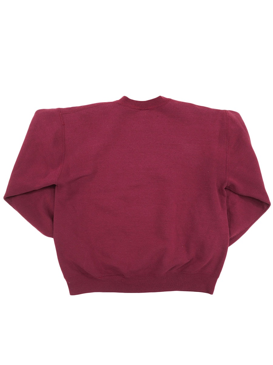 90's RUSSELL ATHLETIC 前V 無地スウェット マルーン 表記(L) USA製