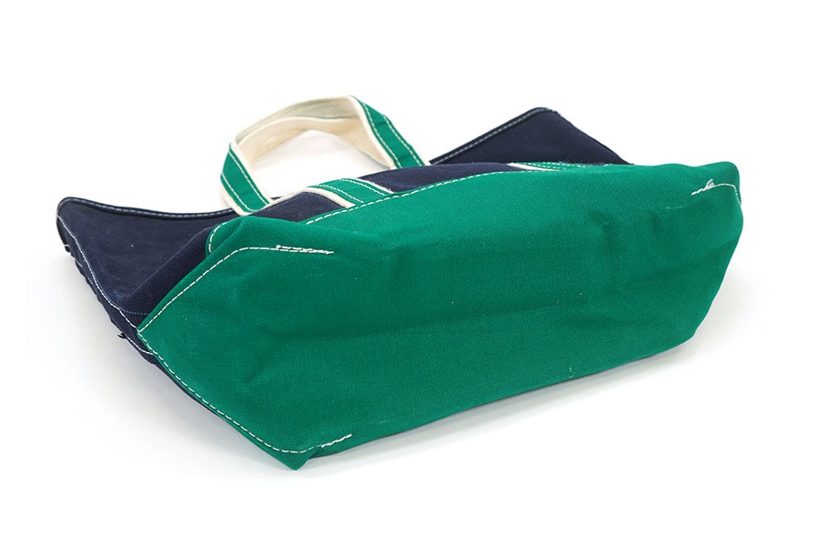 80's L.L. Bean DELUXE BOAT AND TOTE グリーンxネイビー LARGEサイズ