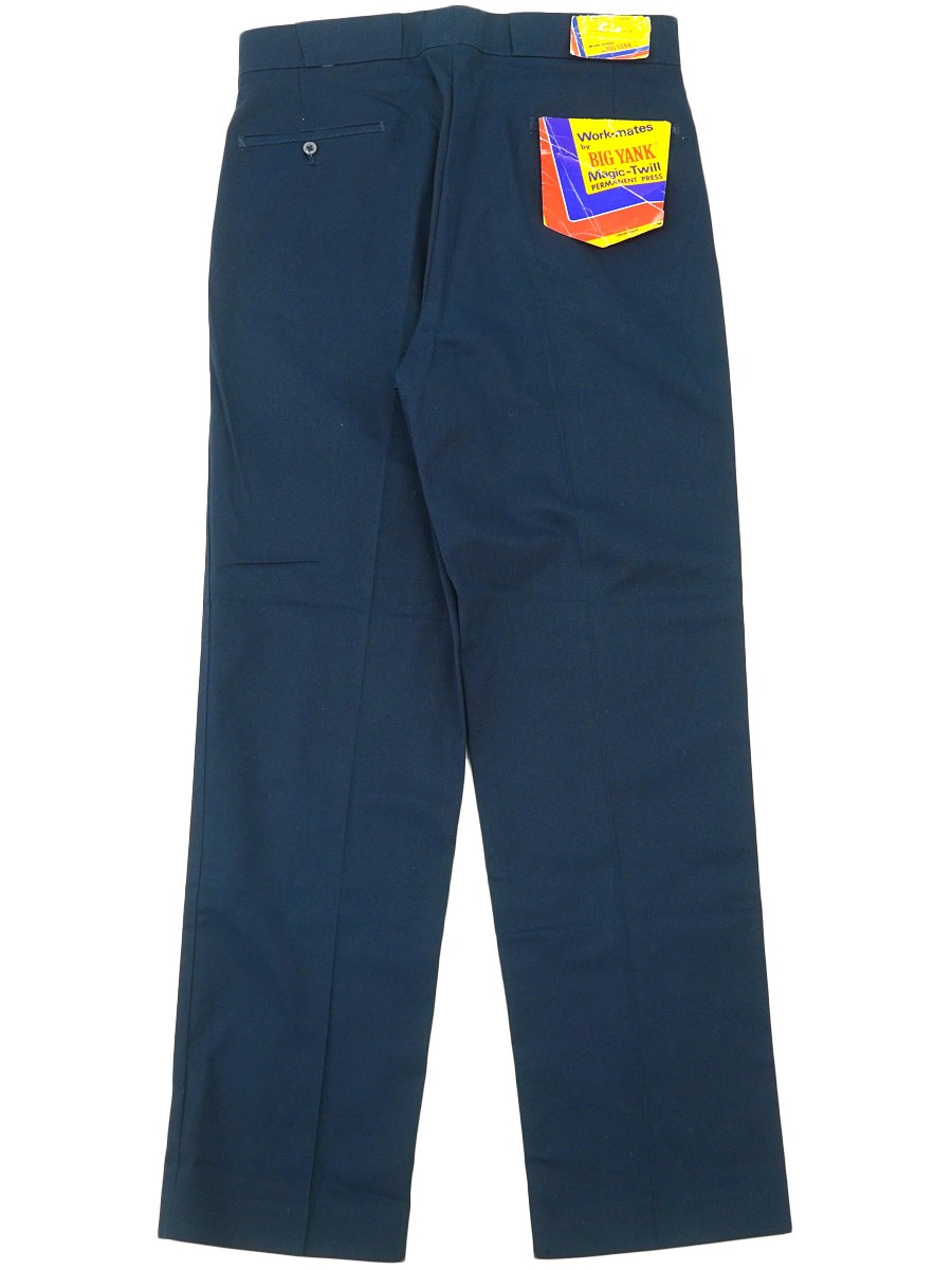 70'S WORK-MATES BY BIG YANK WORK PANTS NAVY (SIZE. W34 L32 33) NOS