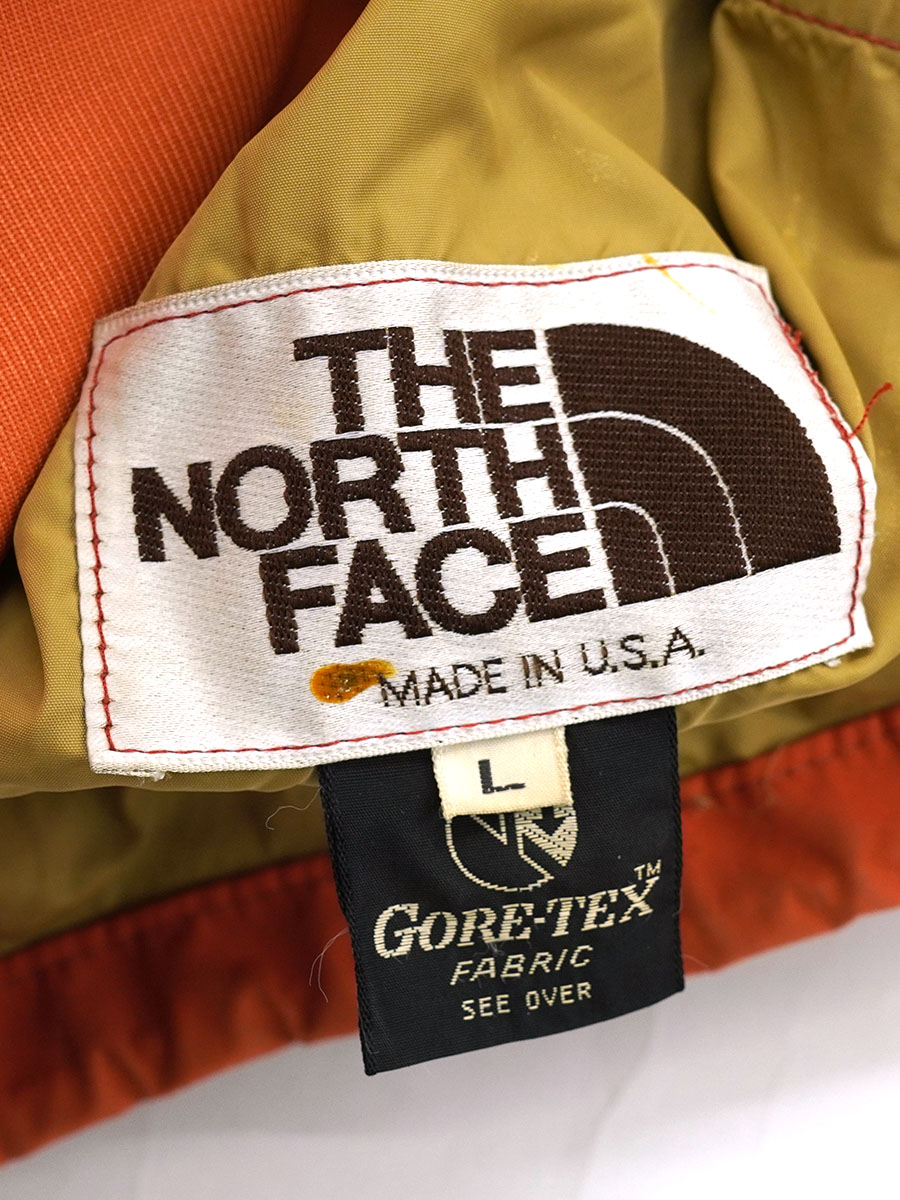 80's 茶タグ THE NORTH FACE ゴアテックスパーカ レンガ 表記(L) USA製
