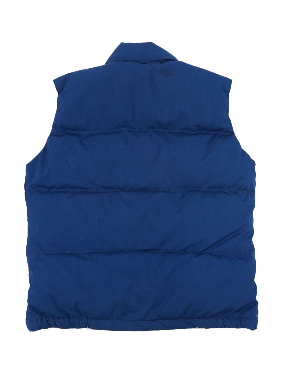 70's 茶タグ ノースフェイス ダウンベスト ネイビーブルー 実寸(S位
