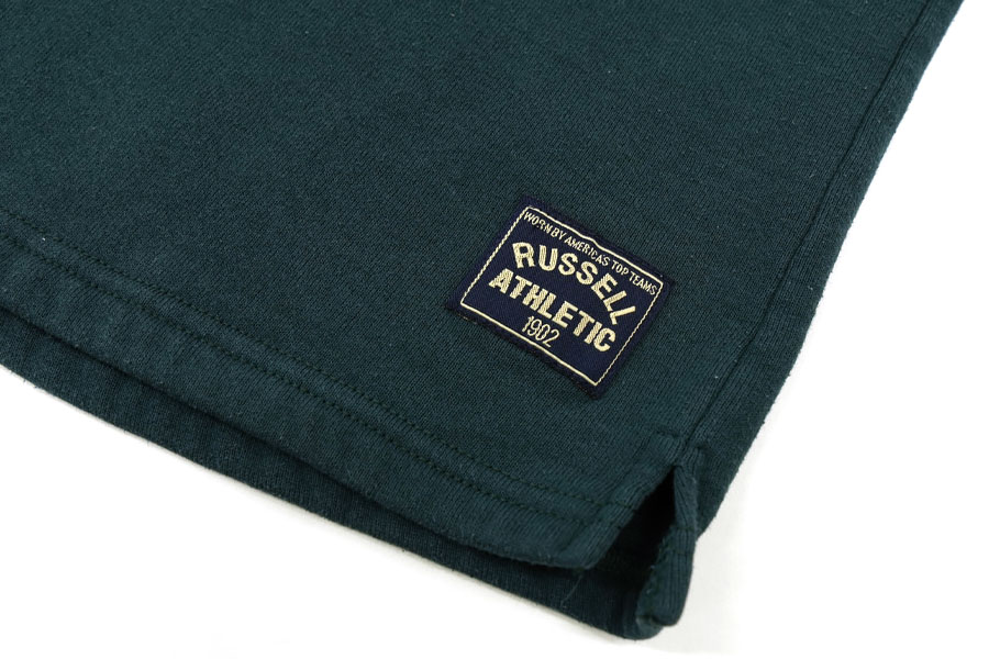 90's RUSSELL ATHLETIC ヘンリーネック 無地 カットソースウェット スレートグリーン 表記(L) USA製