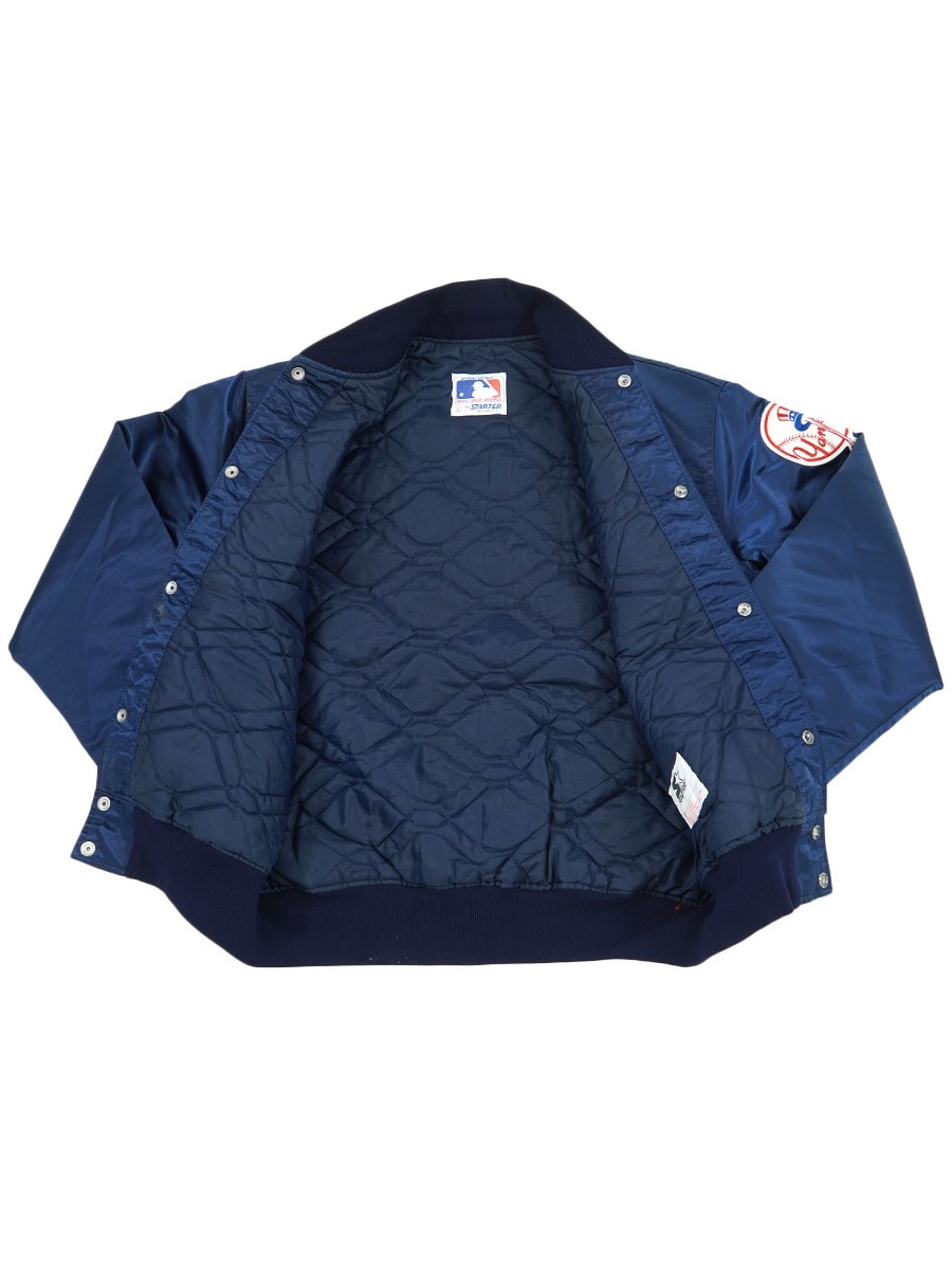 90's STARTER ''New York Yankees'' サテンスタジャン ネイビー 表記(L