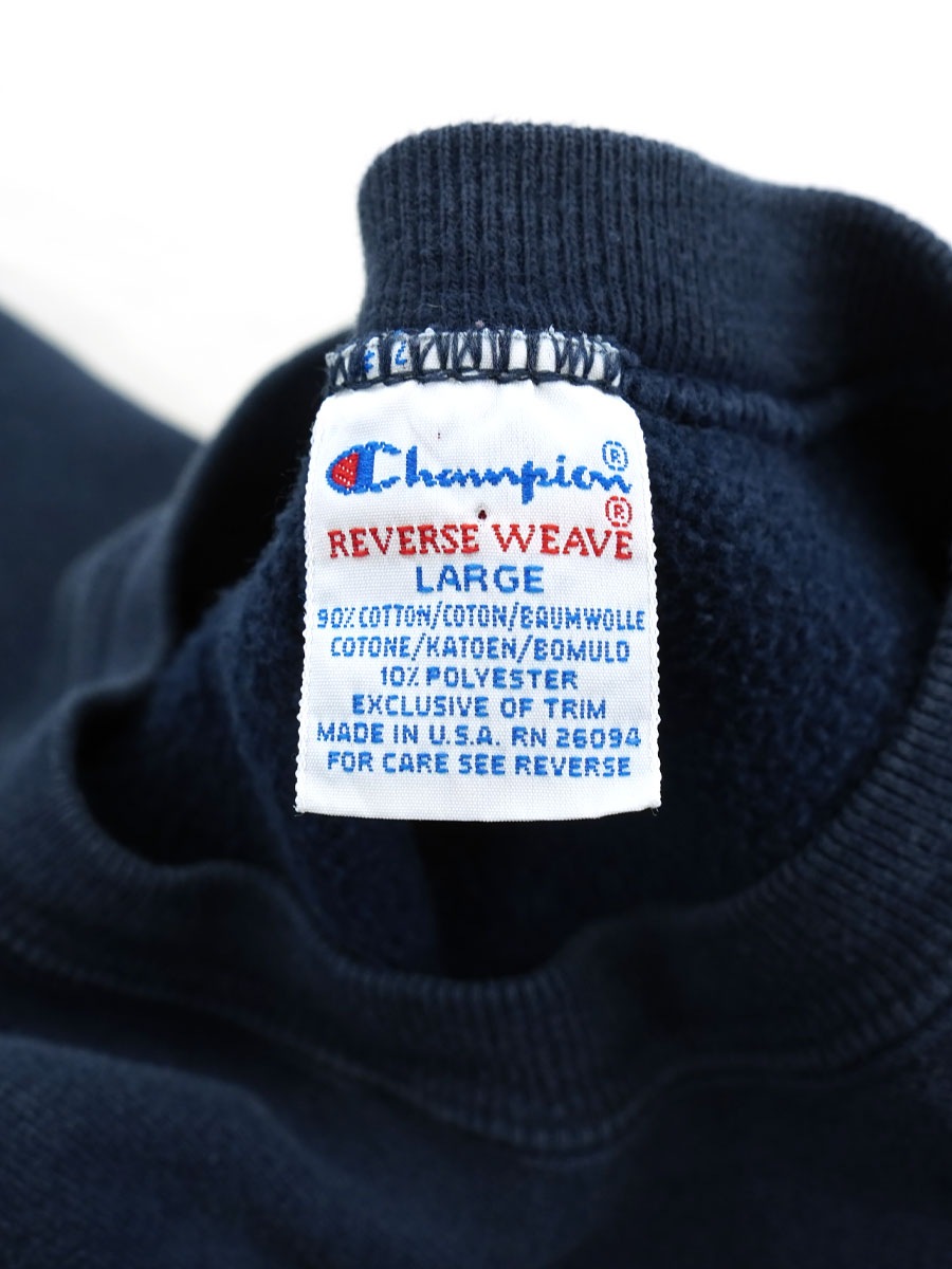 90's 刺繍タグ チャンピオンRW ''NANTUCKET'' ネイビー 表記(L) USA製