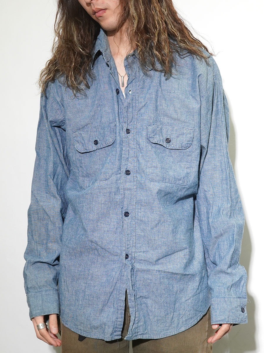 80's FIVEBROTHER シャンブレーシャツ 表記(L) | SOLD OUT