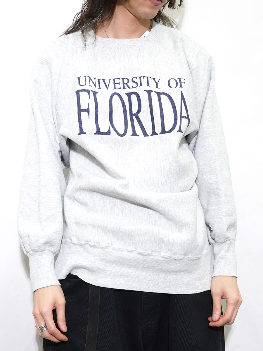 90's 刺繍タグ チャンピオンRW ''UNIVERSITY OF FLORIDA'' グレー 表記
