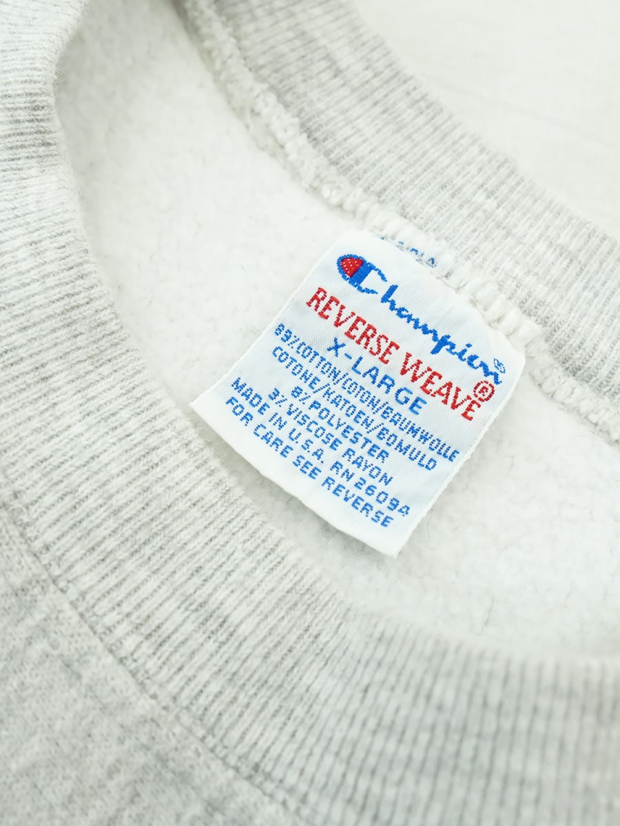 80sレアリバースウィーブ 白目（目無し）USA製 刺繍タグ　グレー 楽天市場】USA製 90s Champion Reverse Weave Sweatshirt 灰 L