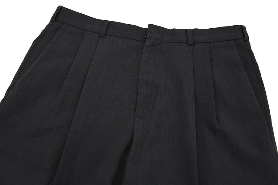 00's slates 2タック ウールポリスラックス チャコールグレー