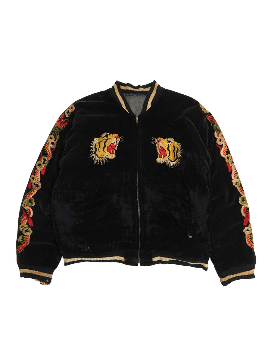 50's ''Honolulu'' 虎x龍 黒別珍スカジャン 実寸(M位) | NEW ITEM