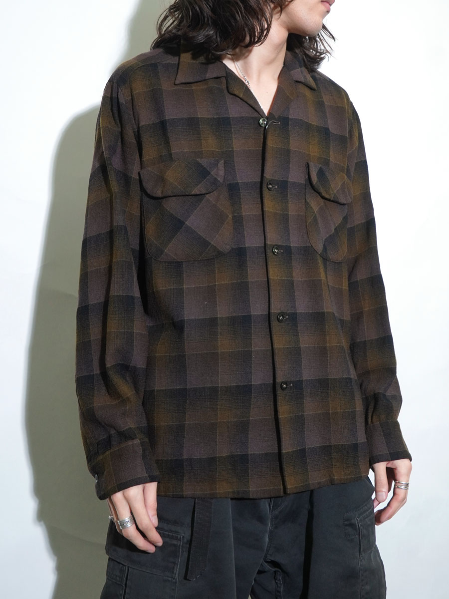 50'S PENDLETON PLAID BOARD SHIRT (SIZE.MEDIUM)