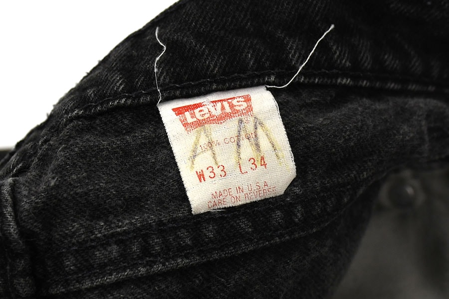 80s Levi's 517 W34L33 USA製 鬼ヒゲ 80's Levi's 517 ブラック デニムパンツ ヒゲ落ち 表記(33x34