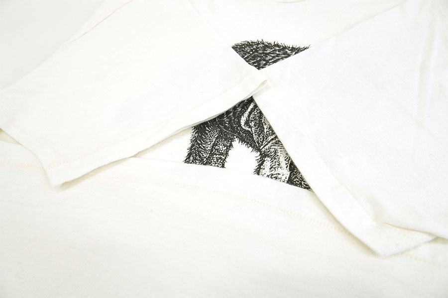 90's Hanes ''Dicerorhinus sumatrensis'' アニマルプリント Tシャツ 表記（L) ホワイト