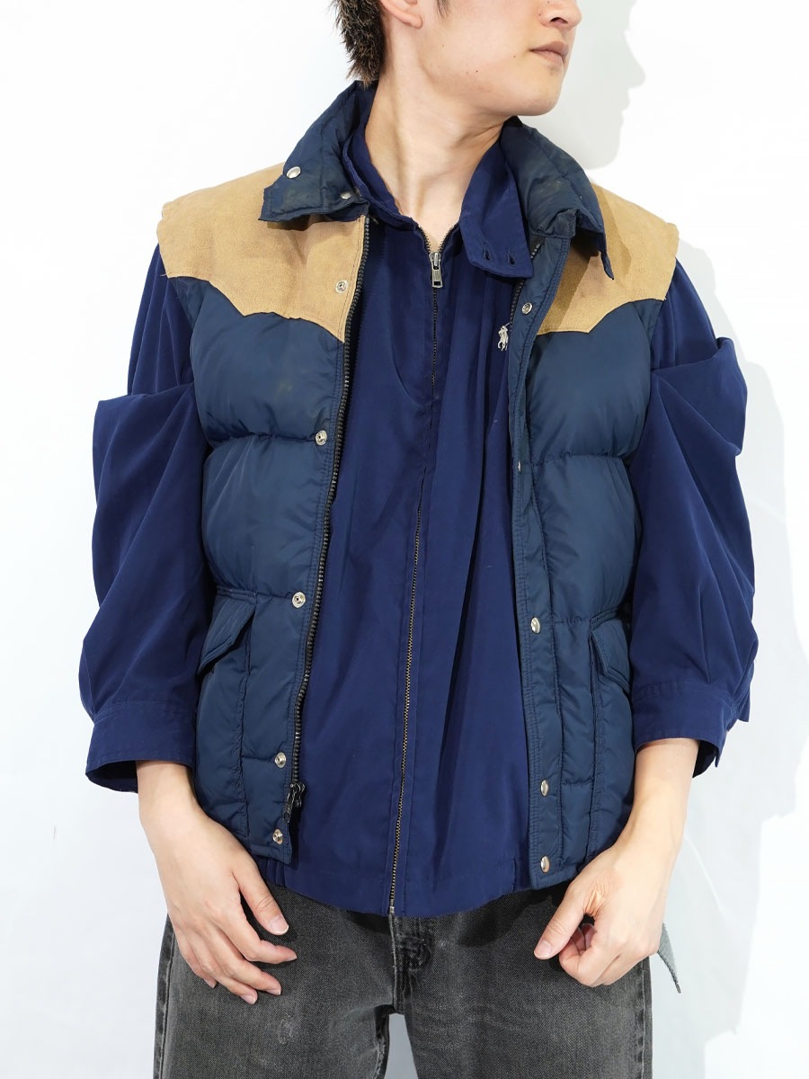 70's Frostline 切り替え ダウンベスト ネイビー 表記(M) | SOLD OUT