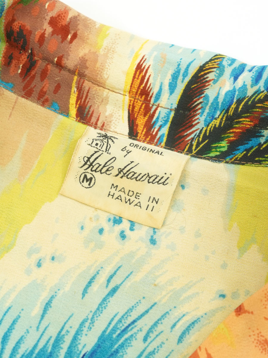 50's HALE HAWAII 総柄 レーヨンハワイアンシャツ 表記(M)