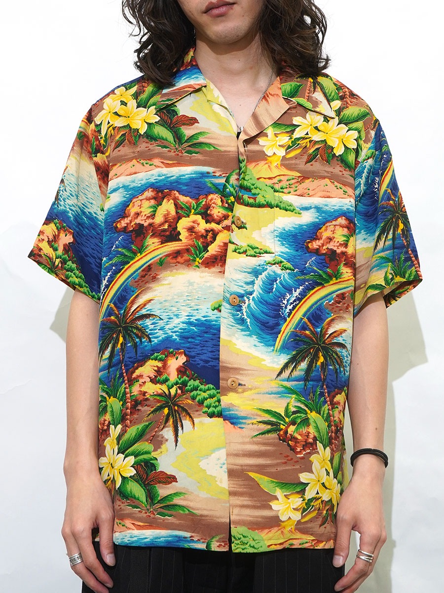 50's HALE HAWAII 総柄 レーヨンハワイアンシャツ 表記(M)