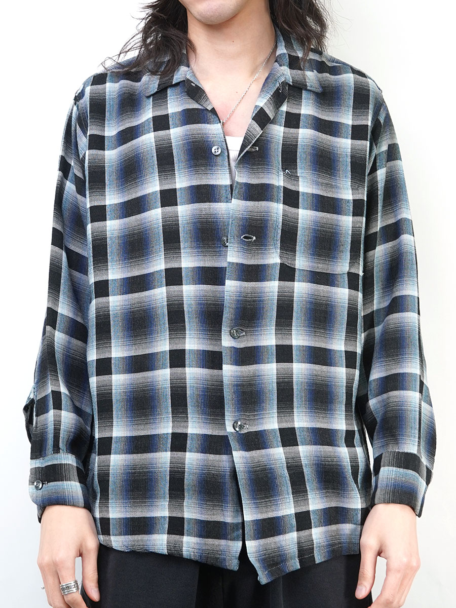 60's Westerfield 好配色オンブレーチェック ロングスリーブ レーヨン