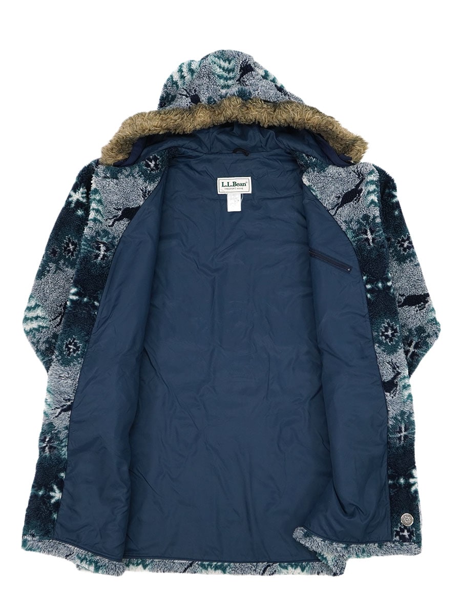 90's L.L.Bean ノルディック柄 ボアフリースコート 表記(ML