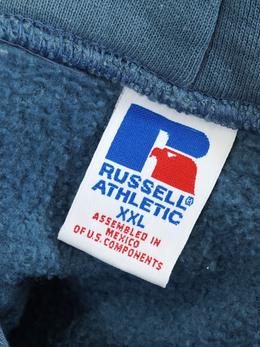 90's RUSSELL ATHLETIC 無地スウェットパーカ スレートブルー