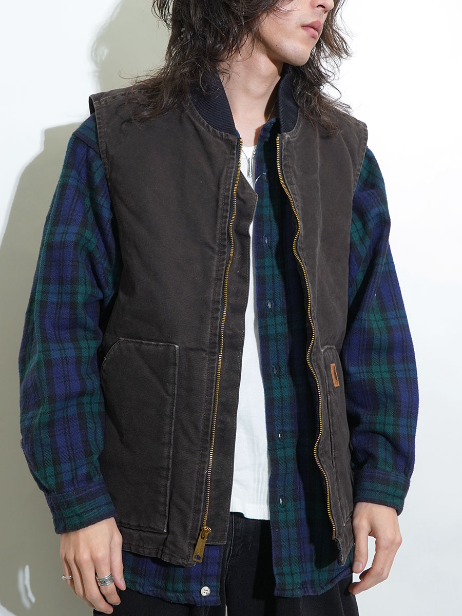 Carhartt ダークブラウン ベスト XL 90s~00s Carhartt ダック ベスト フェード ダークブラウン XL - メルカリ