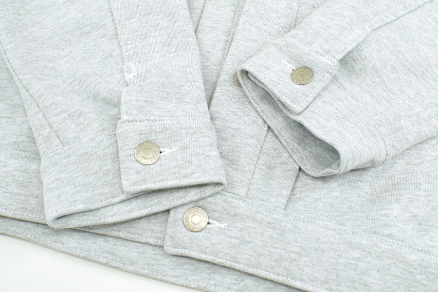 RUSSELL × BerBerJin Pro Cotton Loopback Terry Sweat Trucker Jacket GRAY