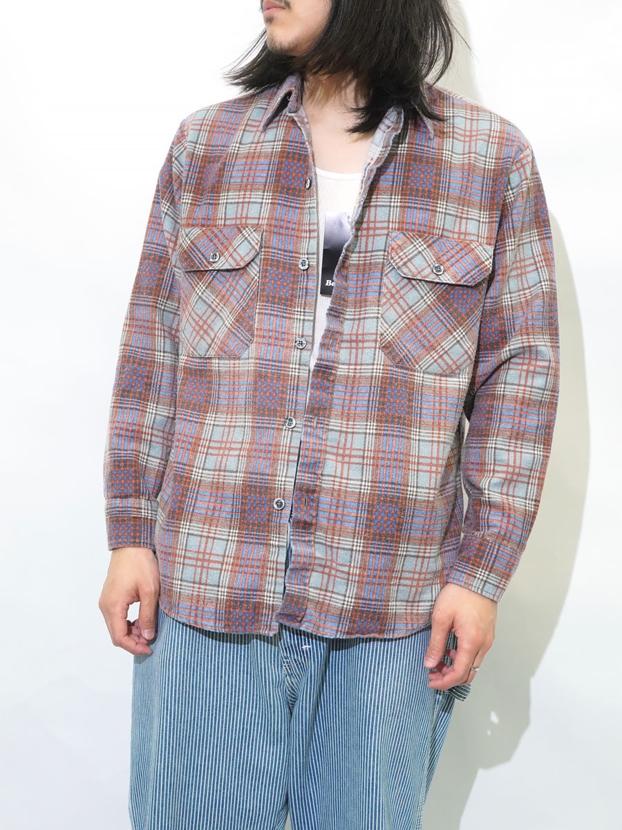 70'S SEARS FIELDMASTER PRINTED FLANNEL SHIRT (SIZE. MEDIUM) | NEW