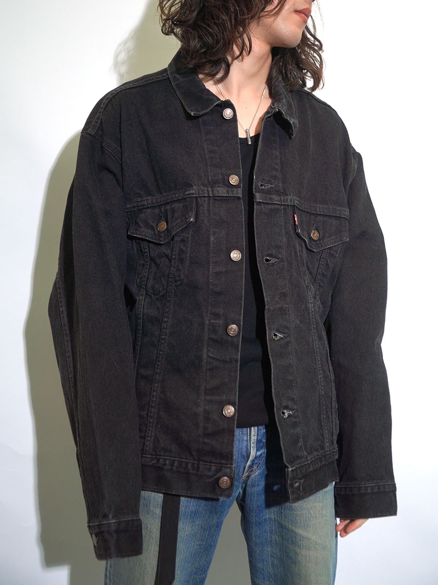 90'S LEVI'S 70507-4159 BLACK DENIM JACKET (SIZE. LARGE) MADE IN