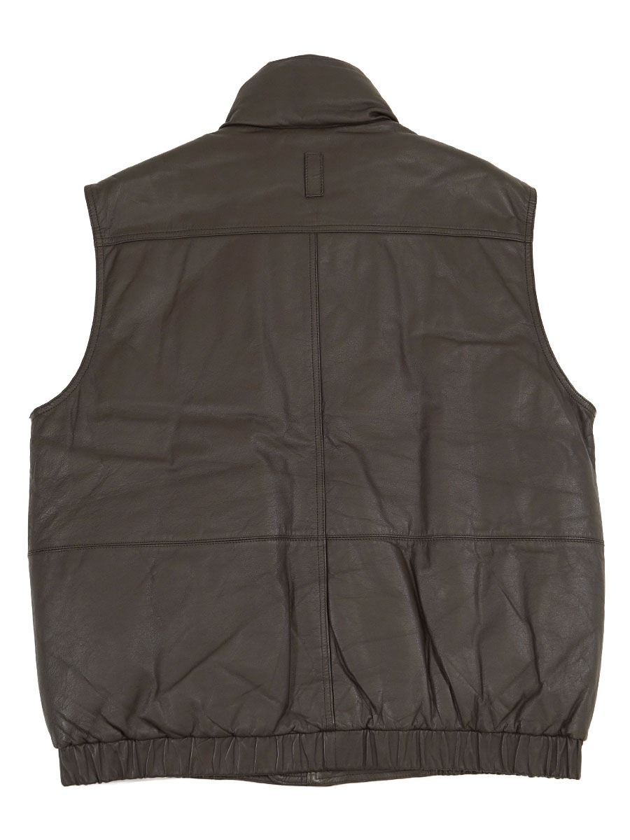 80's 黒タグ Eddie Bauer レザーダウンベスト ブラウン 表記(L) | NEW